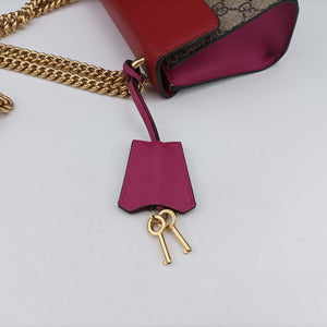 Pre-owned Gucci Padlock beige×red×pink PVC coated canvas 409487 shoulderbag | stylenewstar