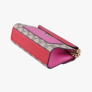Pre-owned Gucci Padlock beige×red×pink PVC coated canvas 409487 shoulderbag | stylenewstar