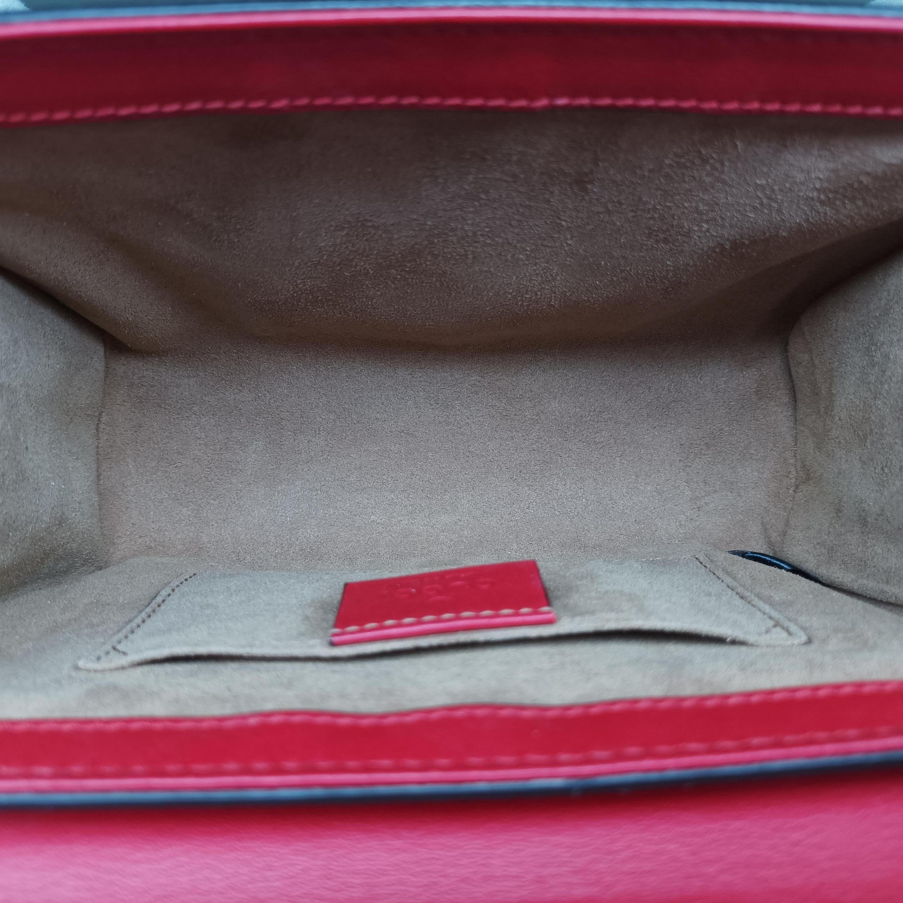 Pre-owned Gucci Padlock beige×red×pink PVC coated canvas 409487 shoulderbag | stylenewstar