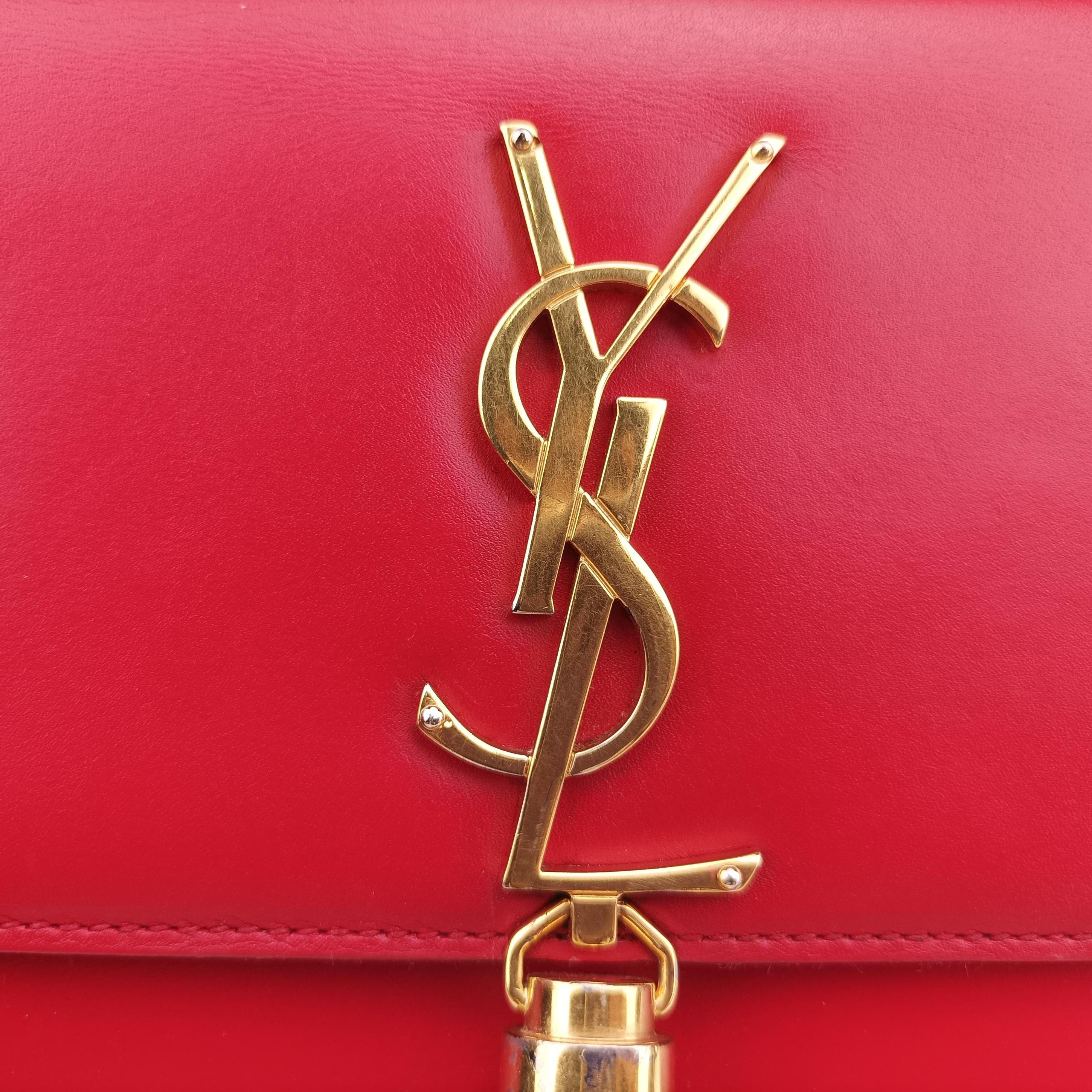 Pre-owned Yves Saint Laurent KATE Red Leather 326076 shoulderbag | stylenewstar