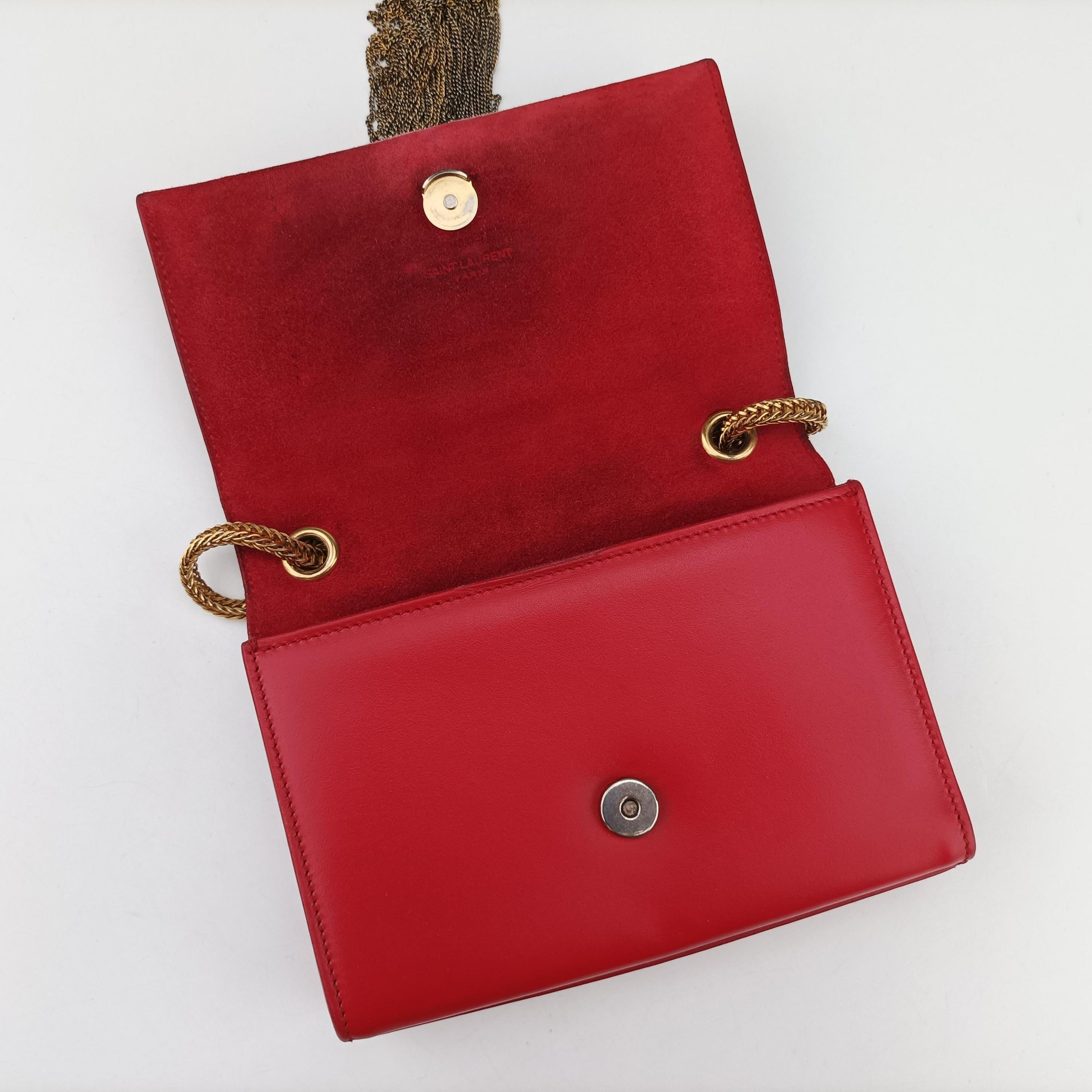 Pre-owned Yves Saint Laurent KATE Red Leather 326076 shoulderbag | stylenewstar