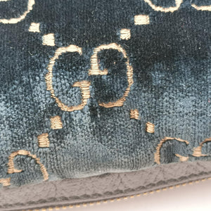 Pre-owned Gucci GG Velvet Blue velour 574968 bum bag/waist bag | stylenewstar