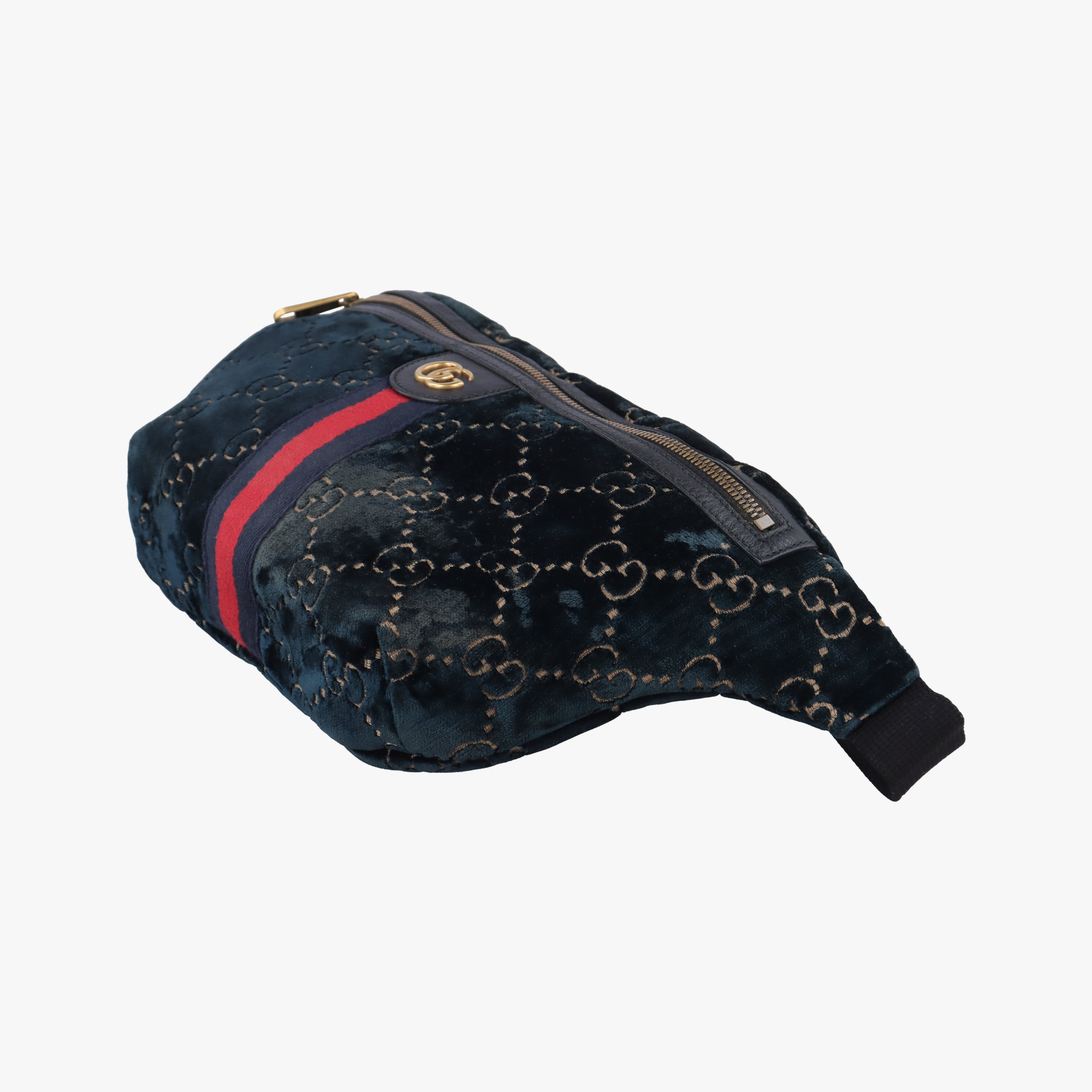 Pre-owned Gucci GG Velvet Blue velour 574968 bum bag/waist bag | stylenewstar