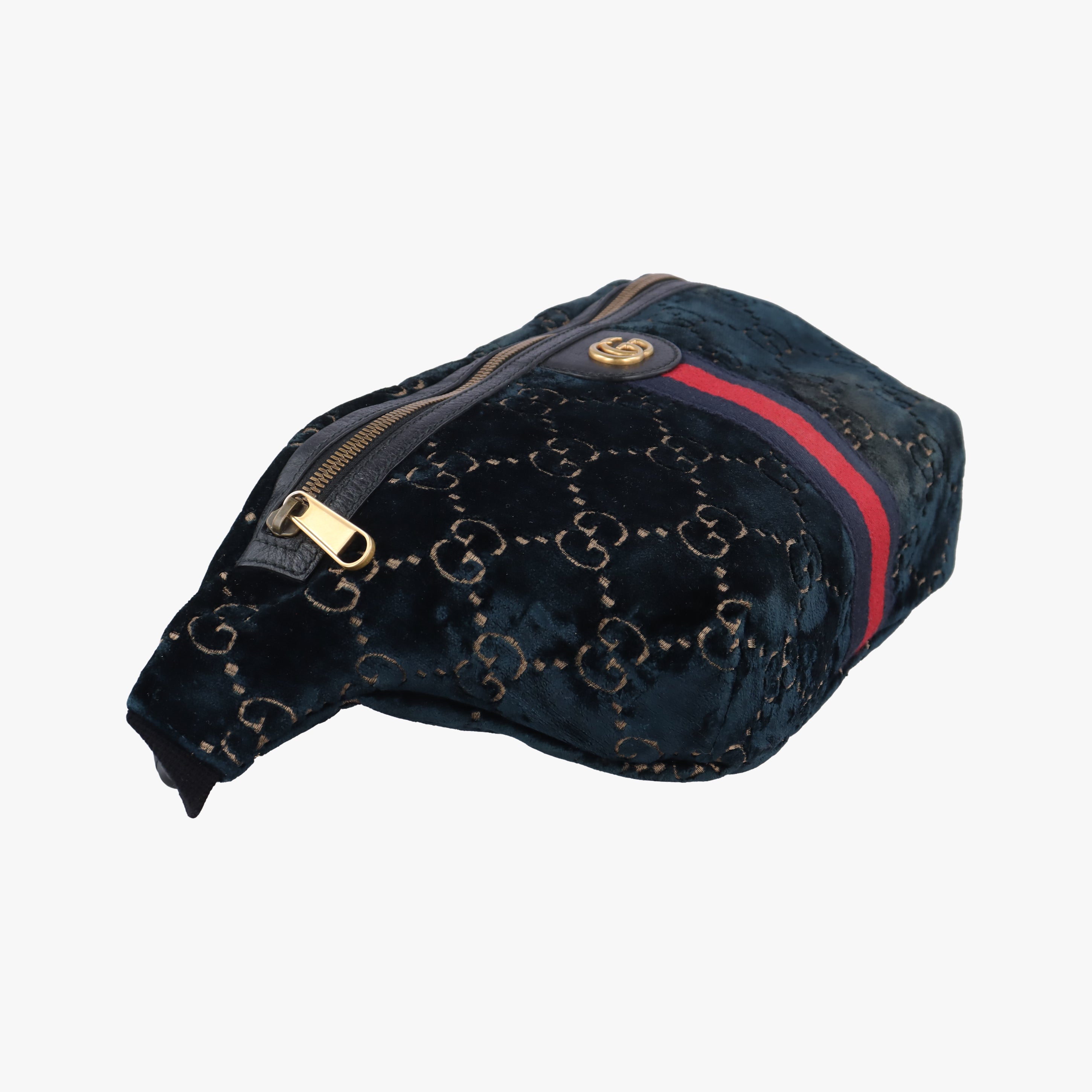 Pre-owned Gucci GG Velvet Blue velour 574968 bum bag/waist bag | stylenewstar