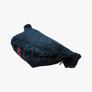 Pre-owned Gucci GG Velvet Blue velour 574968 bum bag/waist bag | stylenewstar