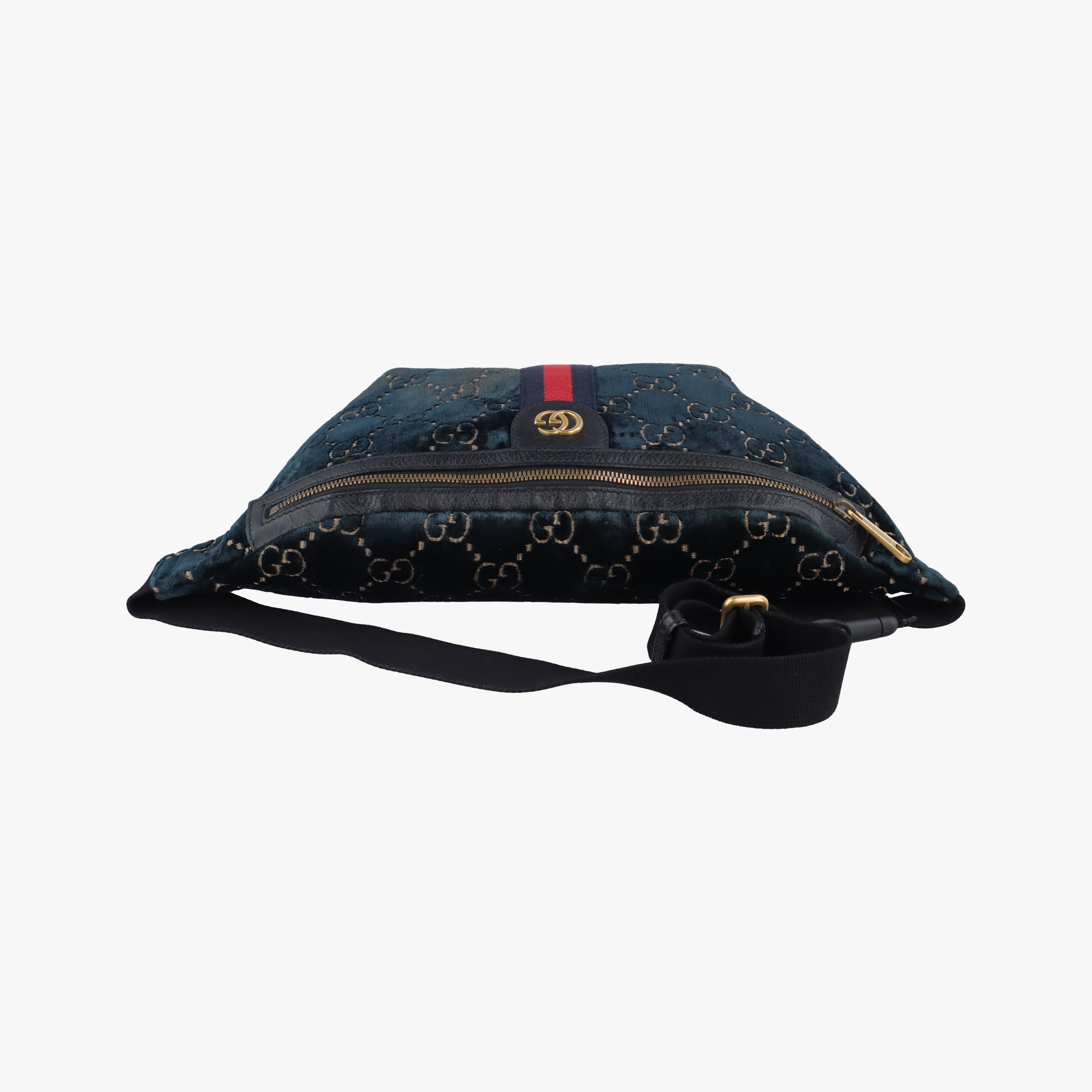 Pre-owned Gucci GG Velvet Blue velour 574968 bum bag/waist bag | stylenewstar
