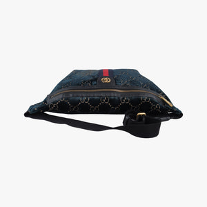 Pre-owned Gucci GG Velvet Blue velour 574968 bum bag/waist bag | stylenewstar