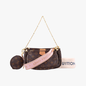 Vintage Louis Vuitton MULTI POCHETTE ACCESSOIRES MARRON×ROSE CLAIRE Monogram Canvas M44840 shoulderbag | stylenewstar