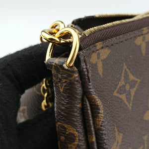 Vintage Louis Vuitton MULTI POCHETTE ACCESSOIRES MARRON×ROSE CLAIRE Monogram Canvas M44840 shoulderbag | stylenewstar