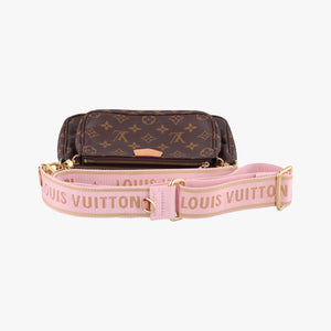 Vintage Louis Vuitton MULTI POCHETTE ACCESSOIRES MARRON×ROSE CLAIRE Monogram Canvas M44840 shoulderbag | stylenewstar