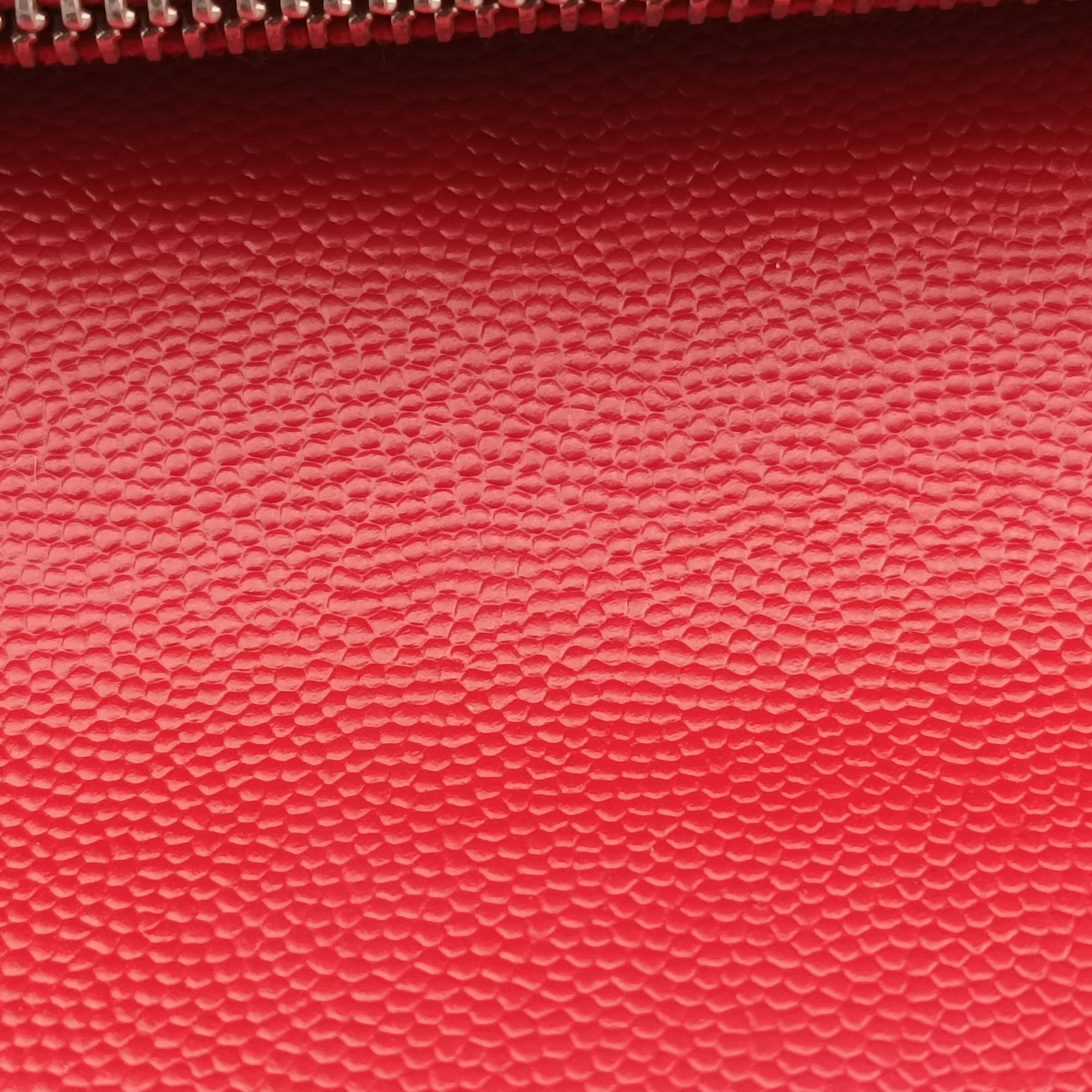Pre-owned Yves Saint Laurent Cassandra Envelope Red Caviar Skin 393953 shoulderbag | stylenewstar