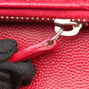 Pre-owned Yves Saint Laurent Cassandra Envelope Red Caviar Skin 393953 shoulderbag | stylenewstar