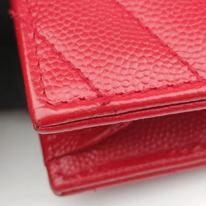 Pre-owned Yves Saint Laurent Cassandra Envelope Red Caviar Skin 393953 shoulderbag | stylenewstar