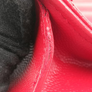 Pre-owned Yves Saint Laurent Cassandra Envelope Red Caviar Skin 393953 shoulderbag | stylenewstar