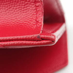 Pre-owned Yves Saint Laurent Cassandra Envelope Red Caviar Skin 393953 shoulderbag | stylenewstar