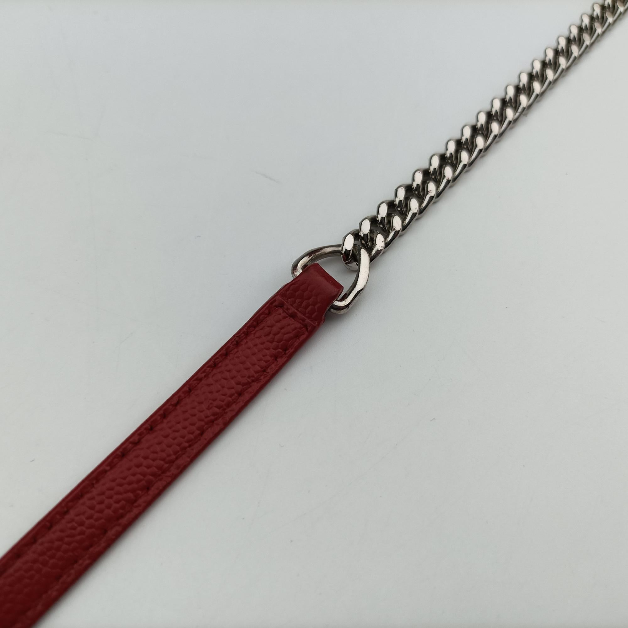 Pre-owned Yves Saint Laurent Cassandra Envelope Red Caviar Skin 393953 shoulderbag | stylenewstar