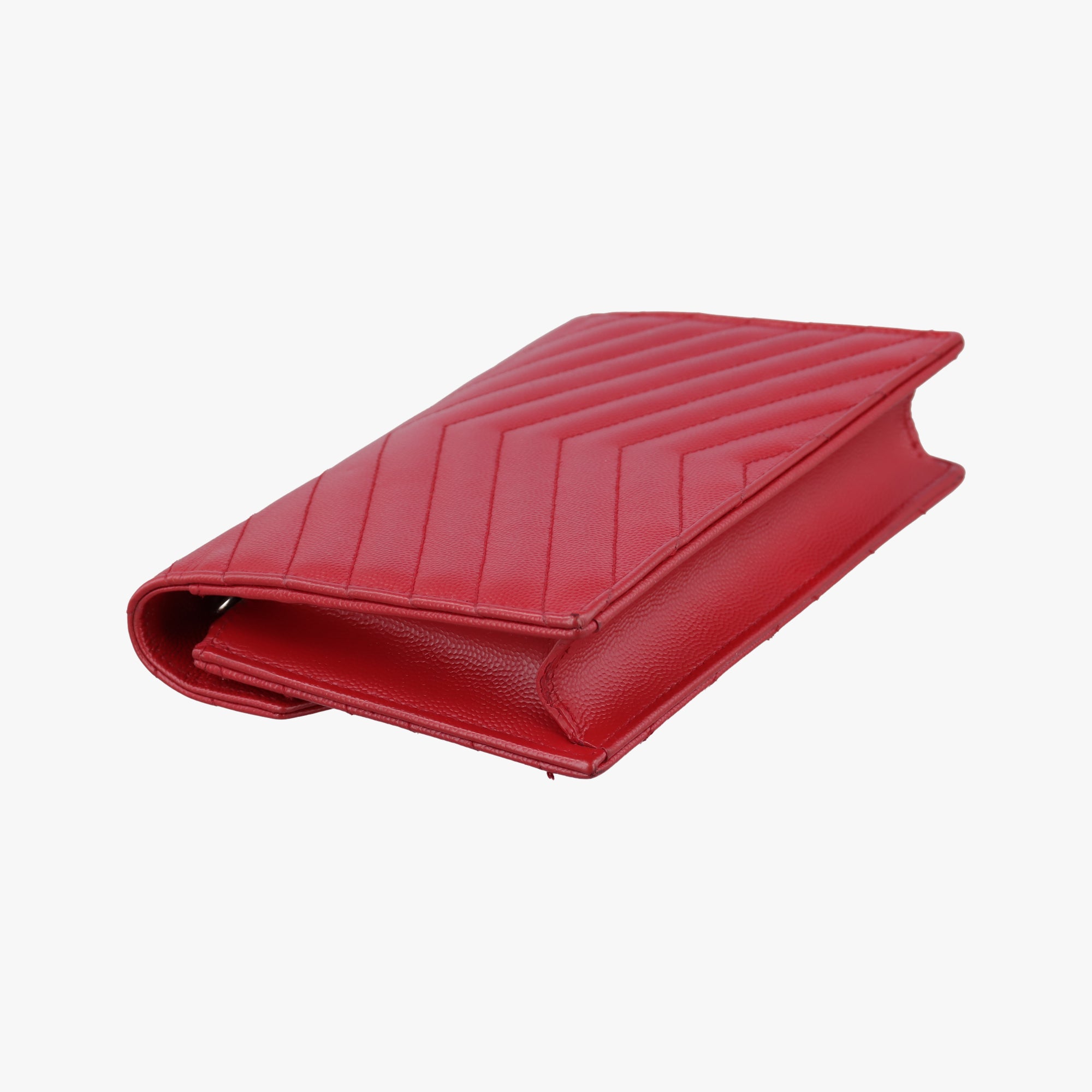 Pre-owned Yves Saint Laurent Cassandra Envelope Red Caviar Skin 393953 shoulderbag | stylenewstar