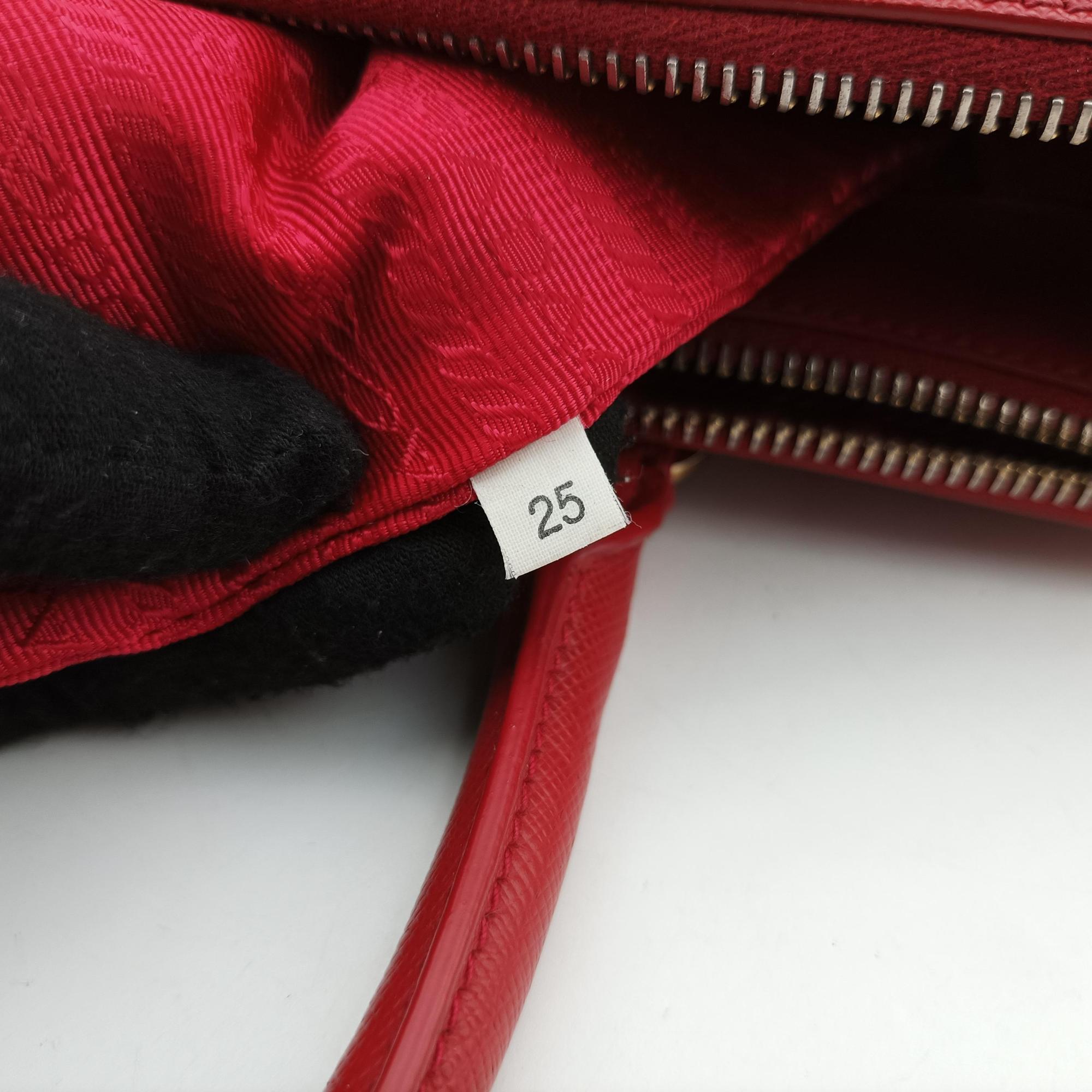 Pre-owned Prada Galleria Red SAFFIANO Leather BN1844 shoulderbag | stylenewstar