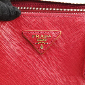 Pre-owned Prada Galleria Red SAFFIANO Leather BN1844 shoulderbag | stylenewstar
