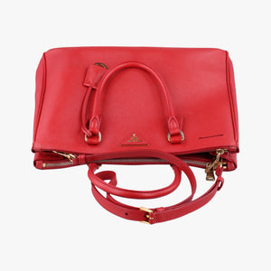 Pre-owned Prada Galleria Red SAFFIANO Leather BN1844 shoulderbag | stylenewstar