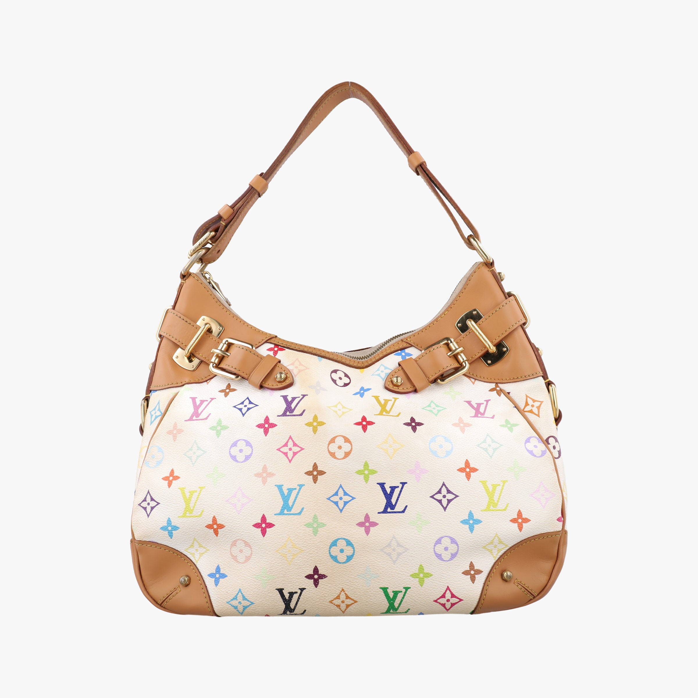 Pre-owned Louis Vuitton GRETA white Monogram Multicolor M40195 shoulderbag | stylenewstar