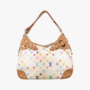 Pre-owned Louis Vuitton GRETA white Monogram Multicolor M40195 shoulderbag | stylenewstar