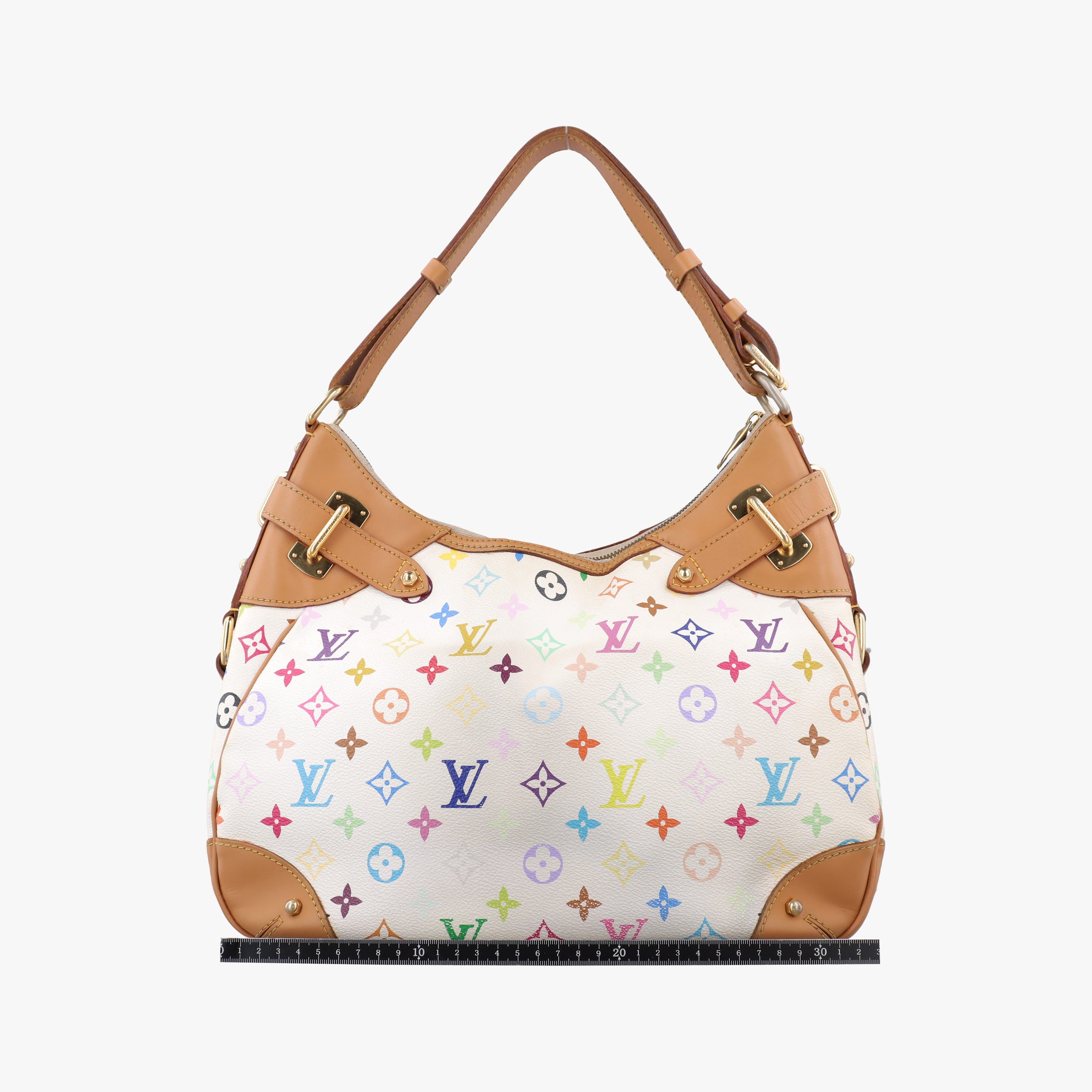 Pre-owned Louis Vuitton GRETA white Monogram Multicolor M40195 shoulderbag | stylenewstar