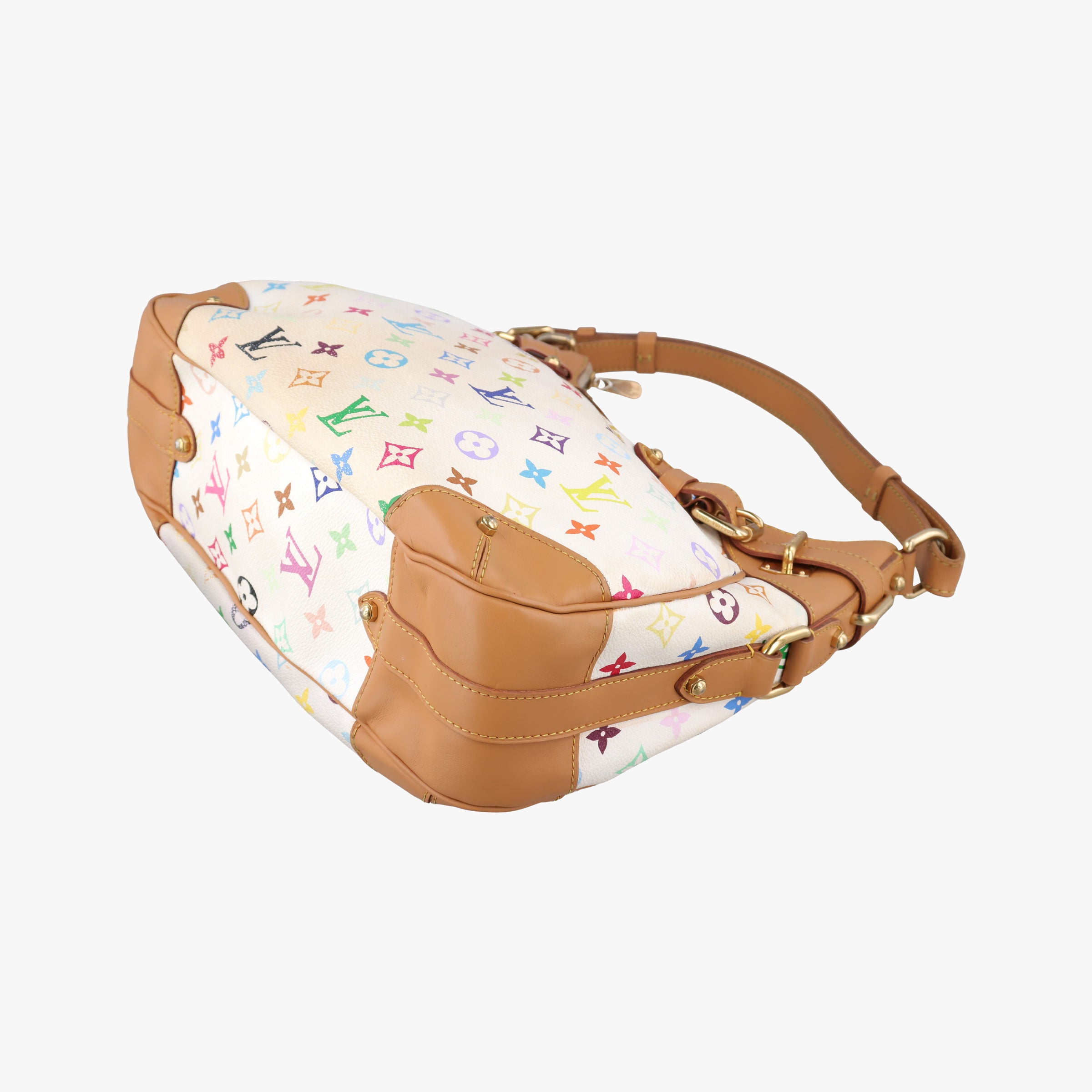 Pre-owned Louis Vuitton GRETA white Monogram Multicolor M40195 shoulderbag | stylenewstar