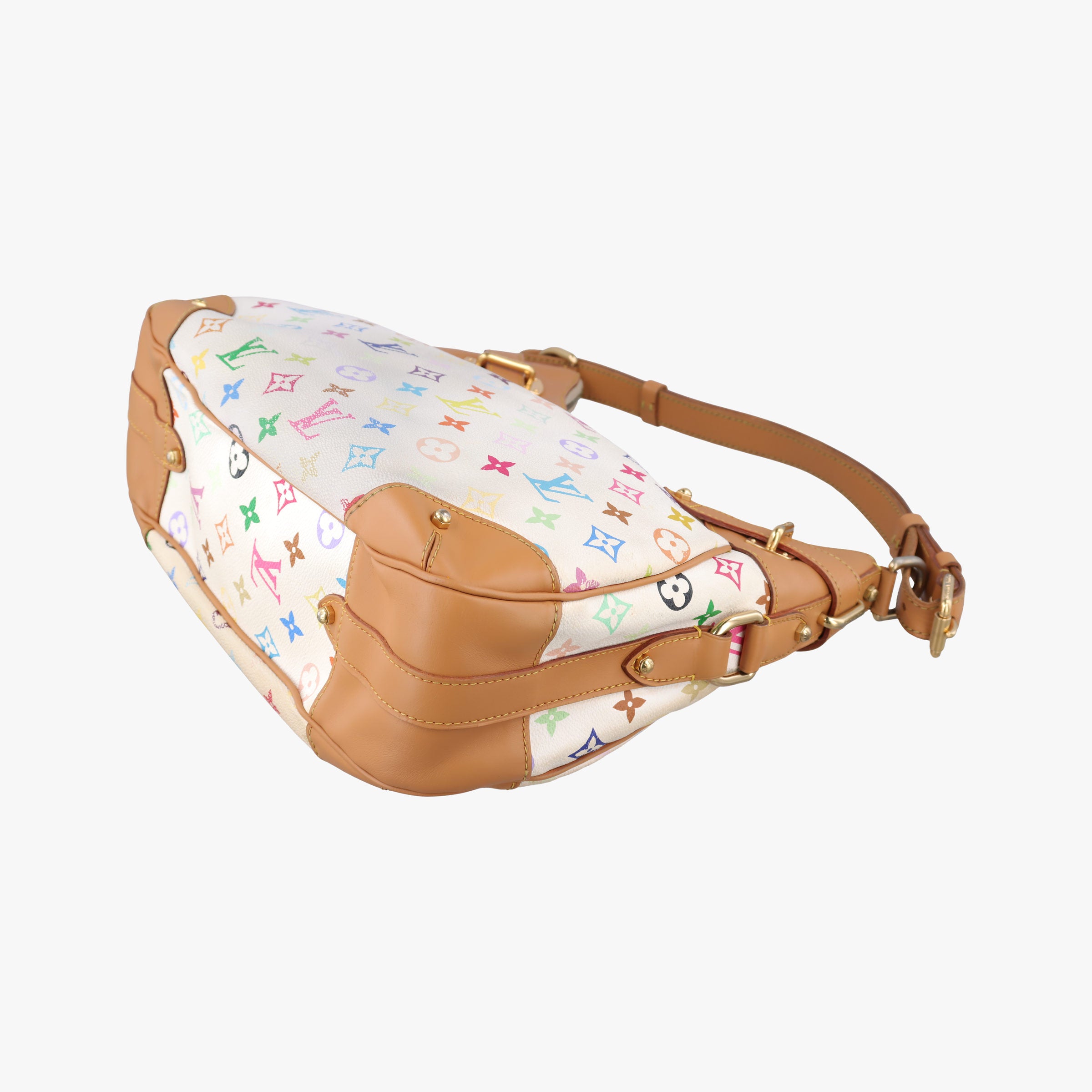 Pre-owned Louis Vuitton GRETA white Monogram Multicolor M40195 shoulderbag | stylenewstar