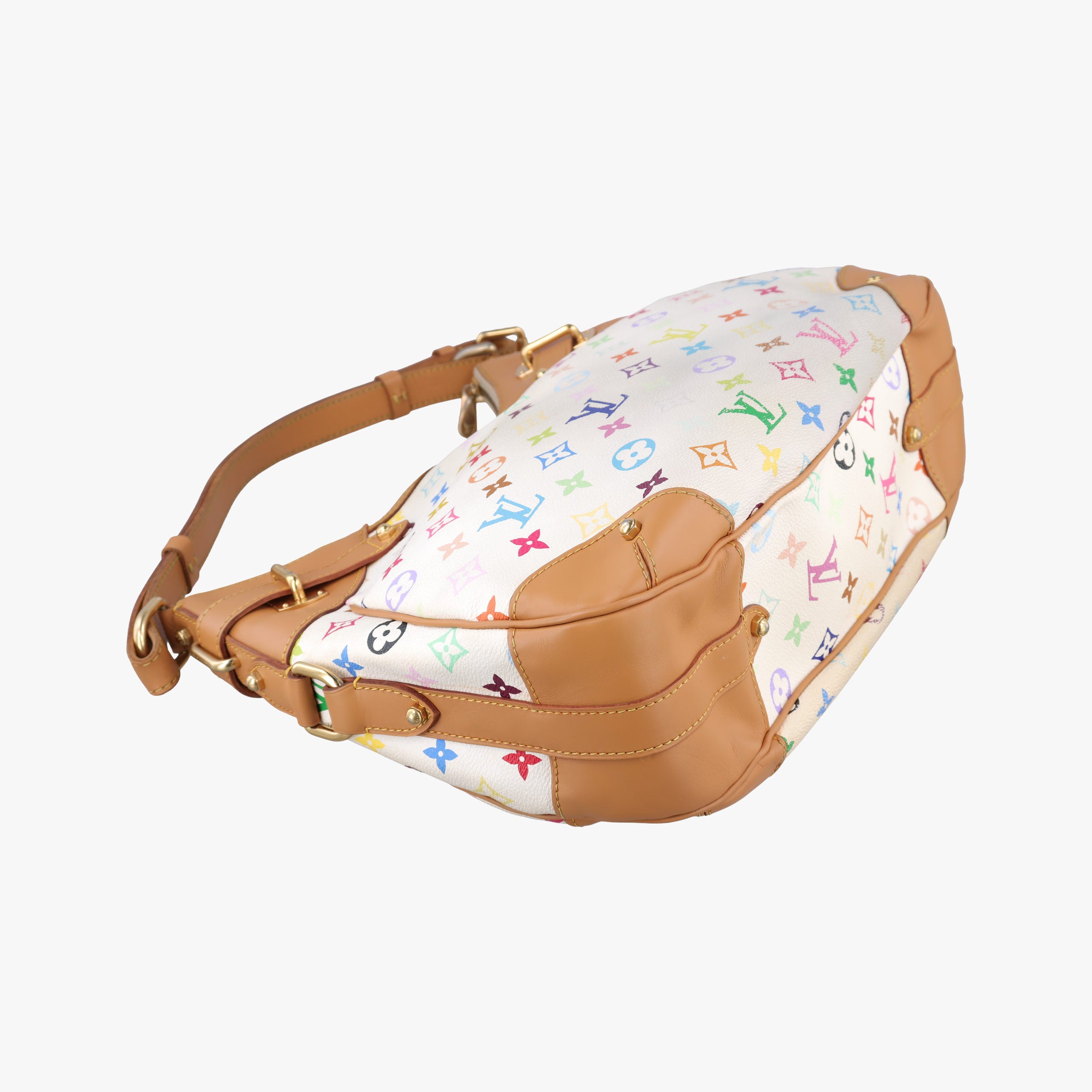 Pre-owned Louis Vuitton GRETA white Monogram Multicolor M40195 shoulderbag | stylenewstar