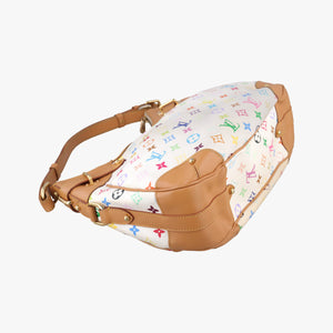 Pre-owned Louis Vuitton GRETA white Monogram Multicolor M40195 shoulderbag | stylenewstar