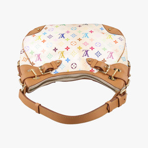 Pre-owned Louis Vuitton GRETA white Monogram Multicolor M40195 shoulderbag | stylenewstar