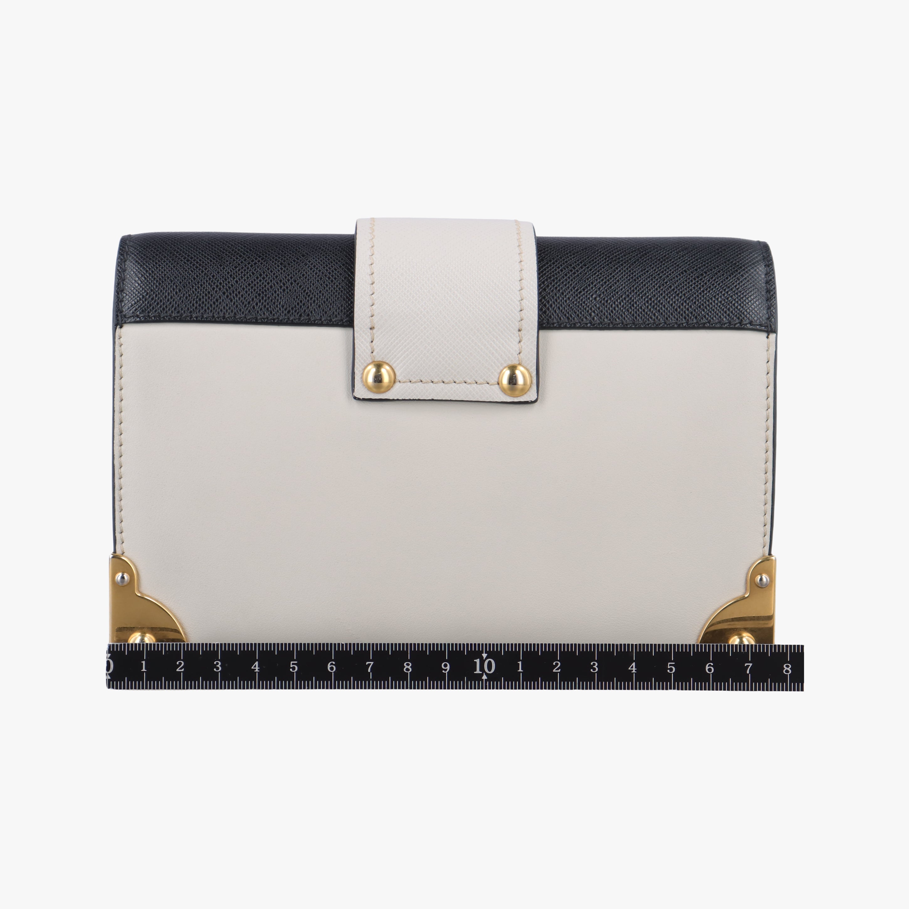 Pre-owned Prada Astrology Cahier White×Black Saffiano leather×Leather  shoulderbag | stylenewstar