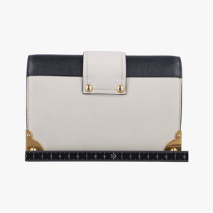 Pre-owned Prada Astrology Cahier White×Black Saffiano leather×Leather  shoulderbag | stylenewstar