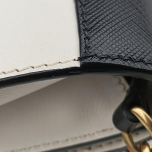 Pre-owned Prada Astrology Cahier White×Black Saffiano leather×Leather  shoulderbag | stylenewstar