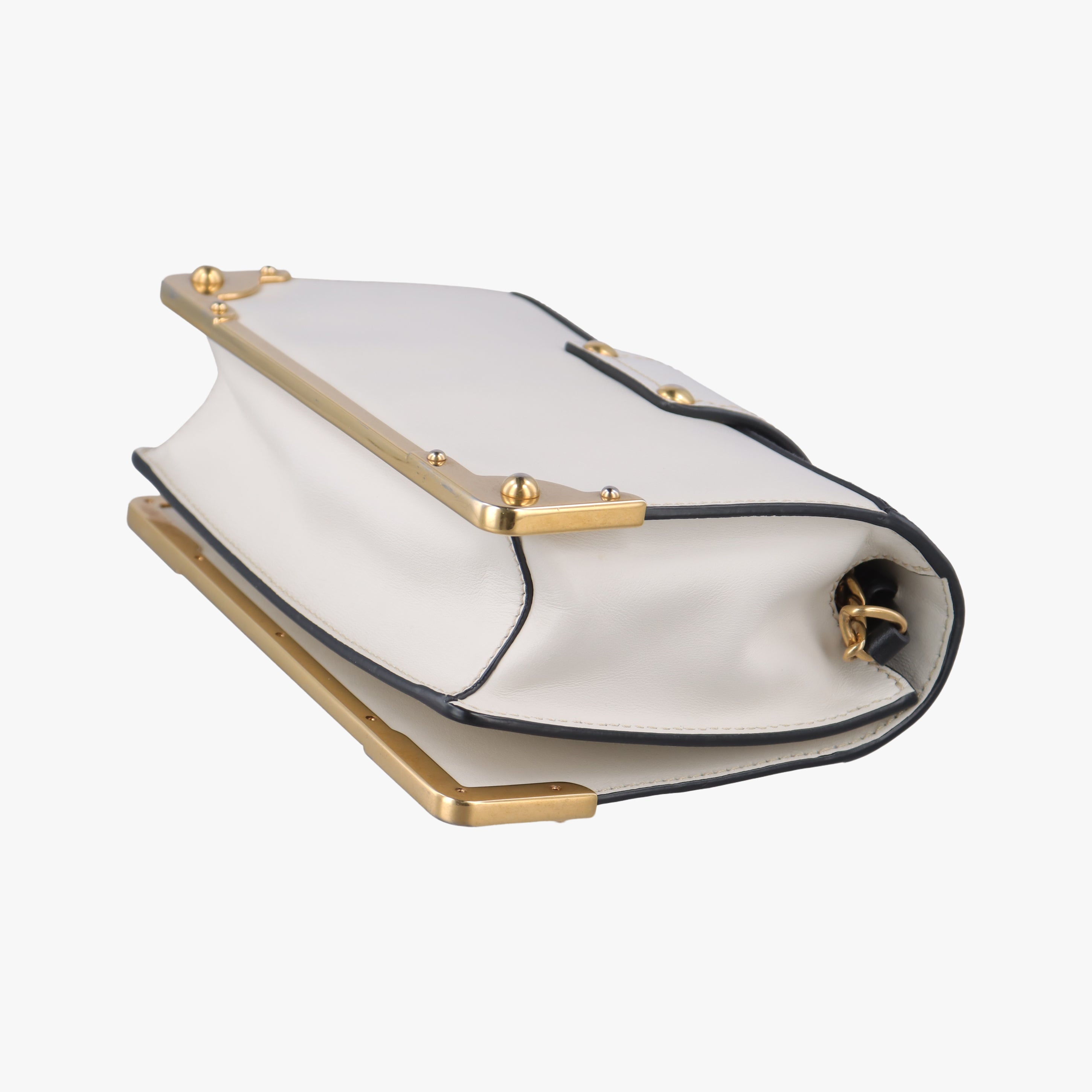 Pre-owned Prada Astrology Cahier White×Black Saffiano leather×Leather  shoulderbag | stylenewstar