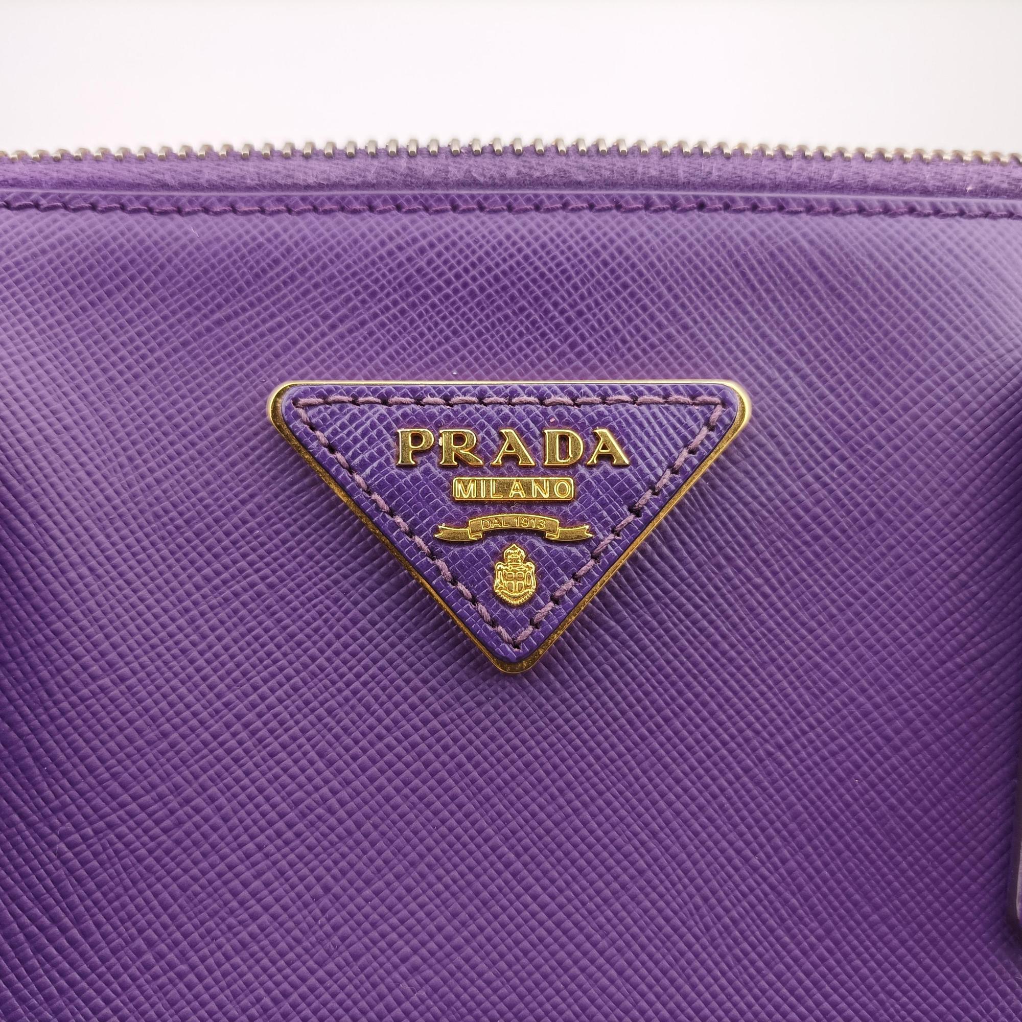 Pre-owned Prada Galleria Purple SAFFIANO Leather BN1801 handbag | stylenewstar
