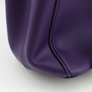 Pre-owned Prada Galleria Purple SAFFIANO Leather BN1801 handbag | stylenewstar