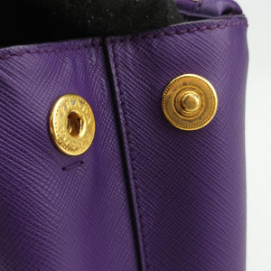 Pre-owned Prada Galleria Purple SAFFIANO Leather BN1801 handbag | stylenewstar