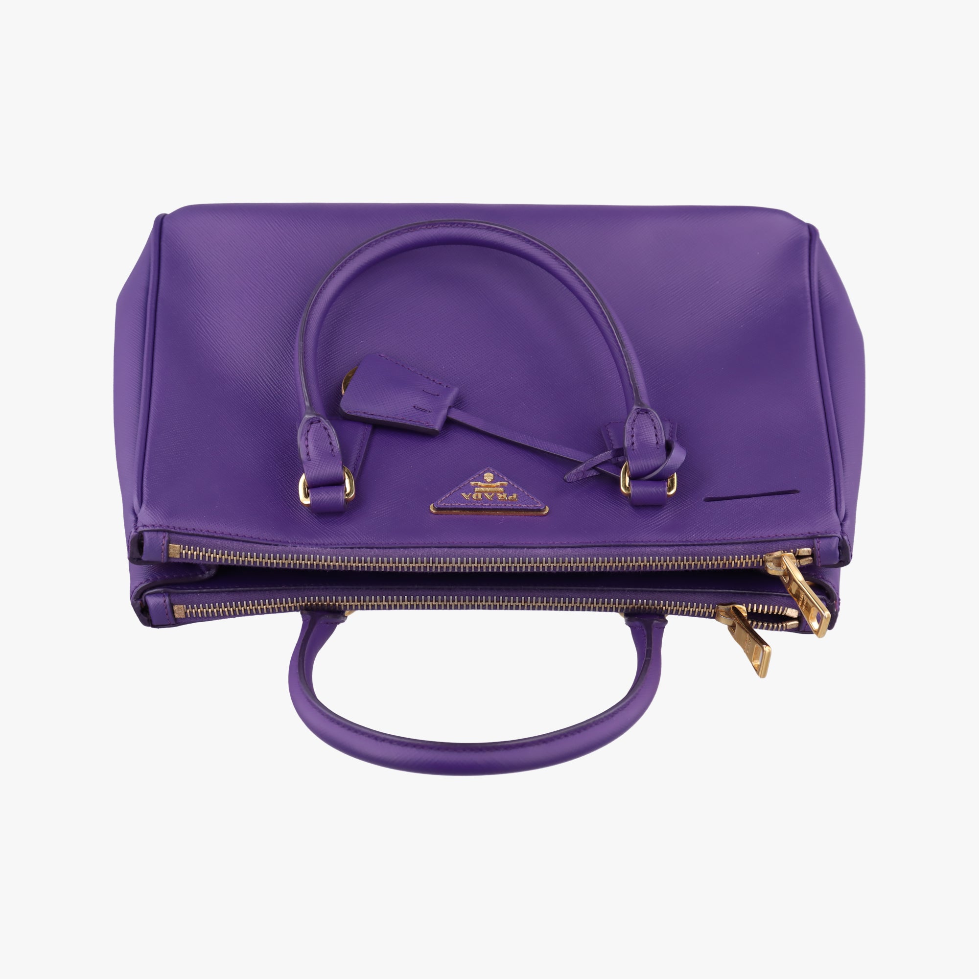 Pre-owned Prada Galleria Purple SAFFIANO Leather BN1801 handbag | stylenewstar