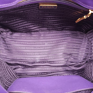 Pre-owned Prada Galleria Purple SAFFIANO Leather BN1801 handbag | stylenewstar