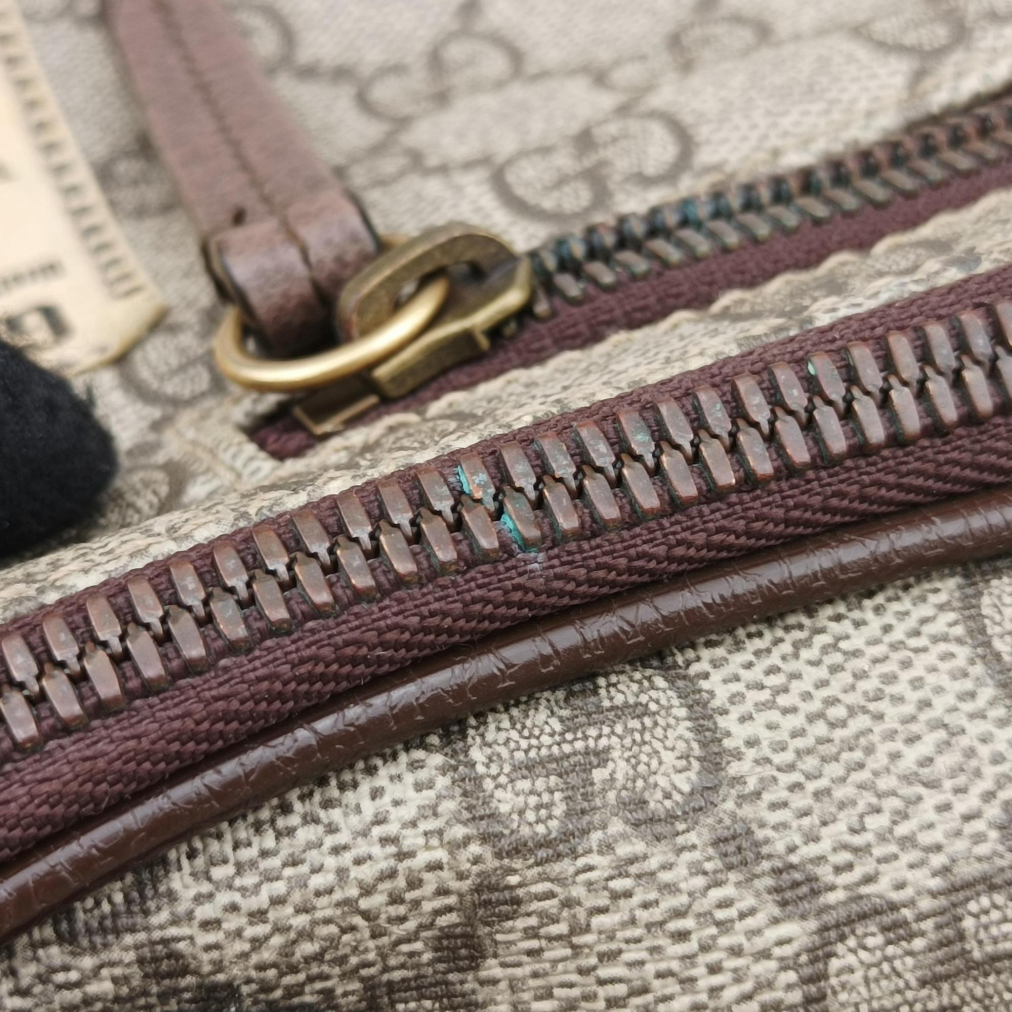 Pre-owned Gucci GG Supreme Courrier beige×Multicolour PVC coated canvas 529711 bum bag/waist bag | stylenewstar