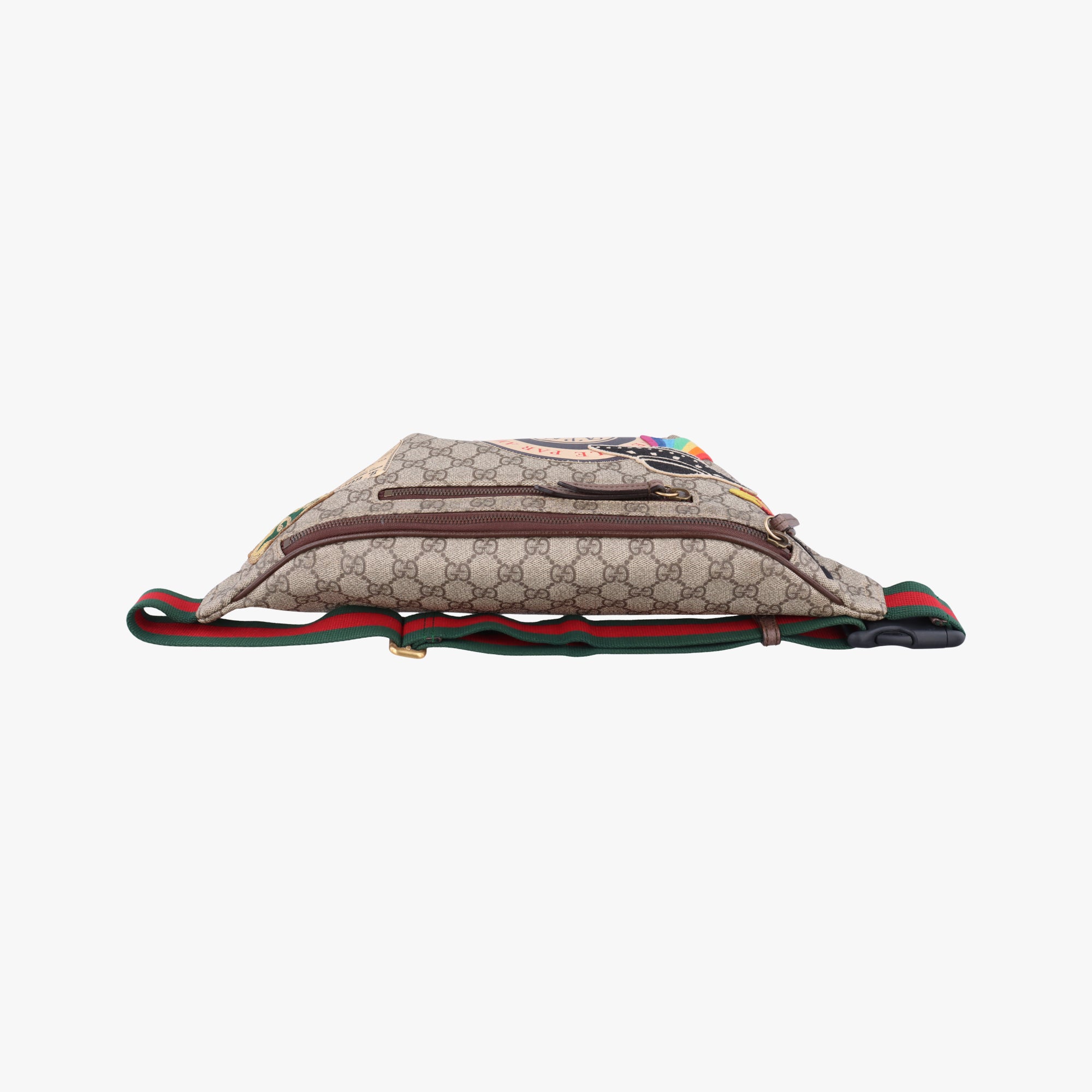Pre-owned Gucci GG Supreme Courrier beige×Multicolour PVC coated canvas 529711 bum bag/waist bag | stylenewstar