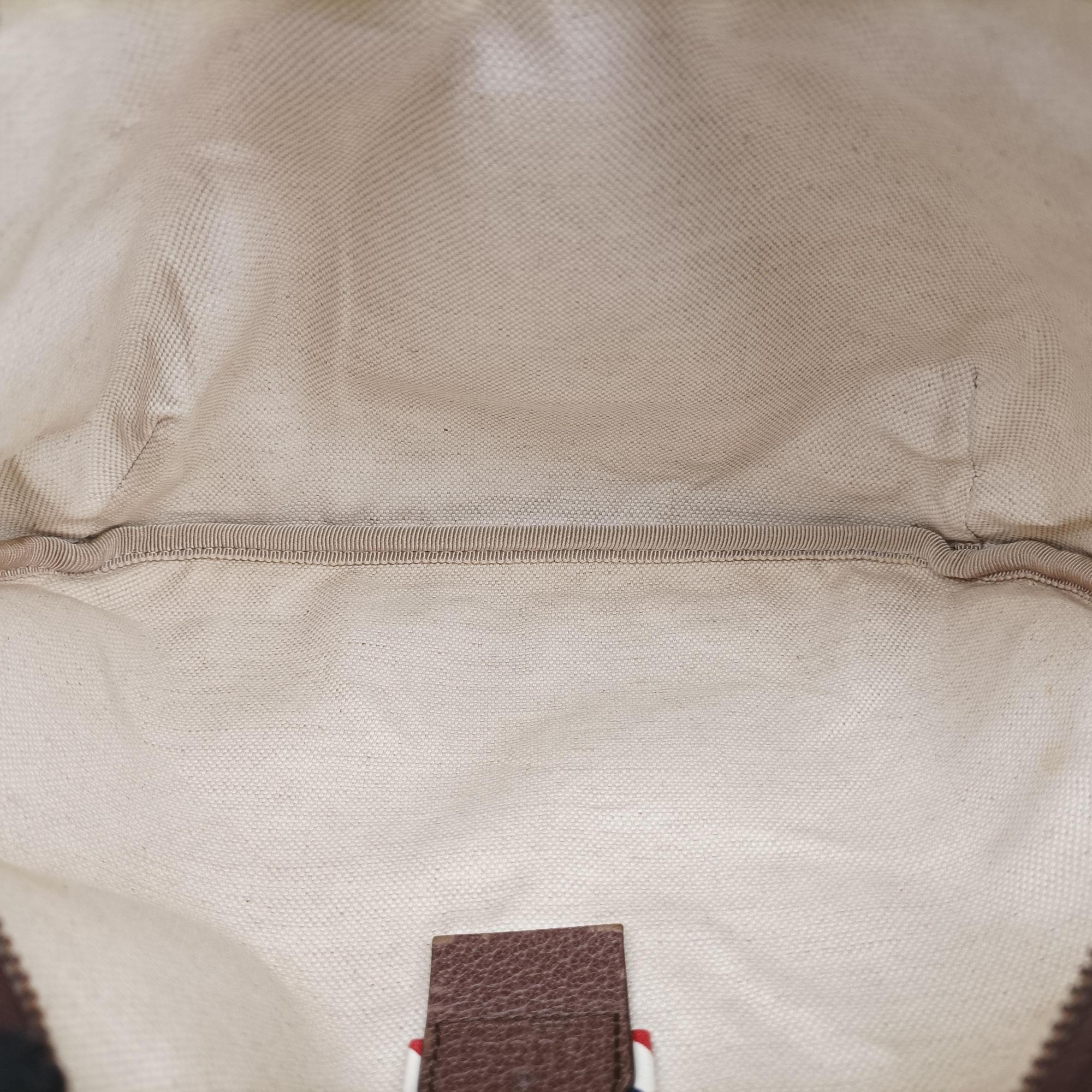 Pre-owned Gucci GG Supreme Courrier beige×Multicolour PVC coated canvas 529711 bum bag/waist bag | stylenewstar
