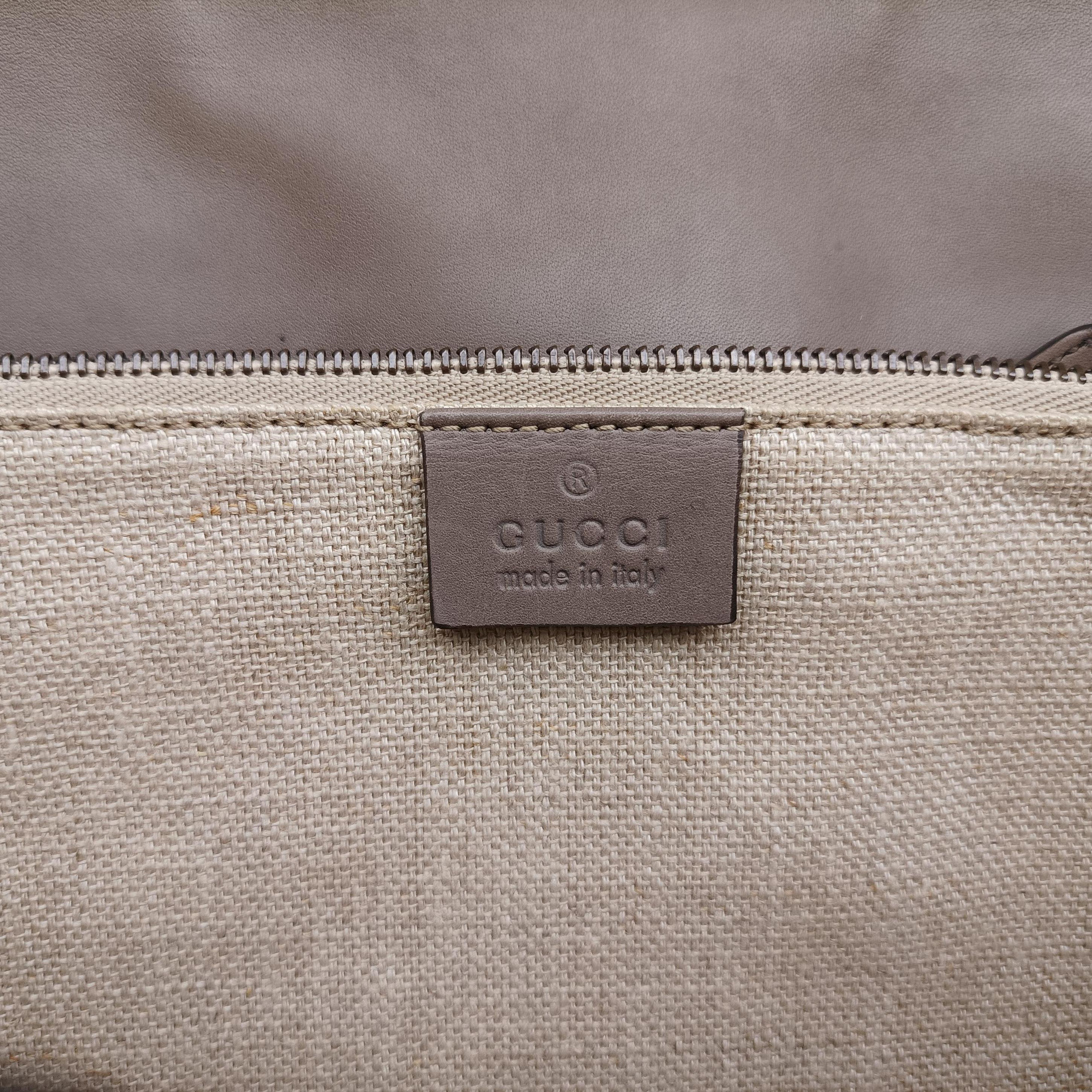 Pre-owned Gucci Duilio Brogue Brown Leather 296902 shoulderbag | stylenewstar