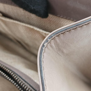 Pre-owned Gucci Duilio Brogue Brown Leather 296902 shoulderbag | stylenewstar