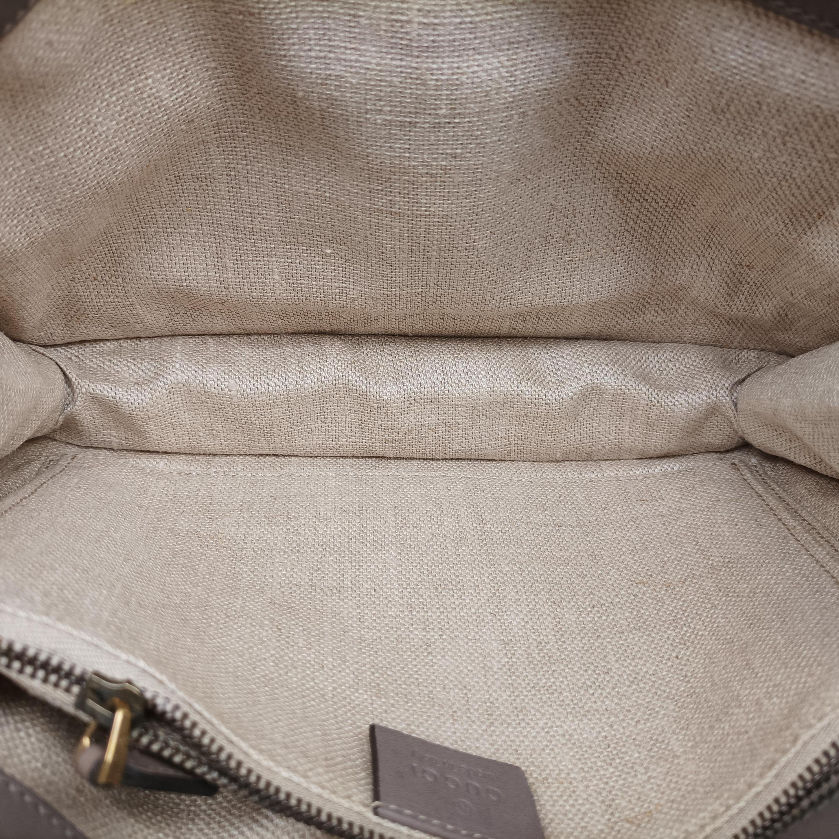 Pre-owned Gucci Duilio Brogue Brown Leather 296902 shoulderbag | stylenewstar