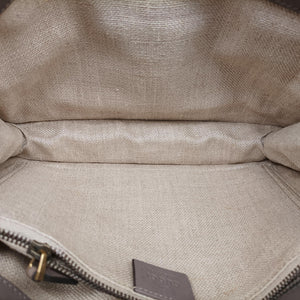 Pre-owned Gucci Duilio Brogue Brown Leather 296902 shoulderbag | stylenewstar