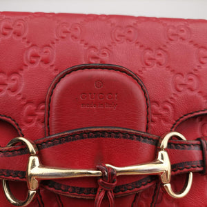 Pre-owned Gucci Emily Red Leather 295402 shoulderbag | stylenewstar