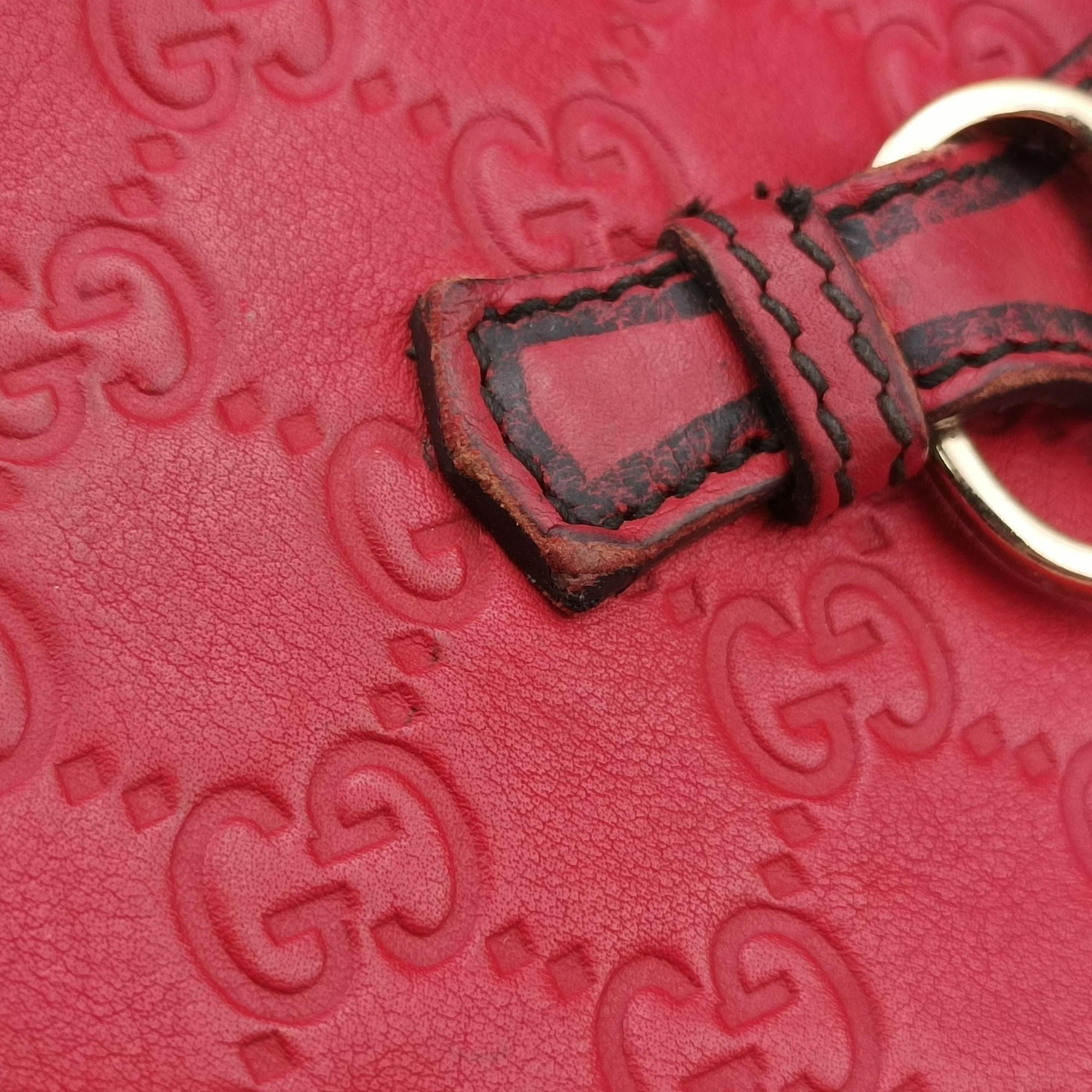Pre-owned Gucci Emily Red Leather 295402 shoulderbag | stylenewstar